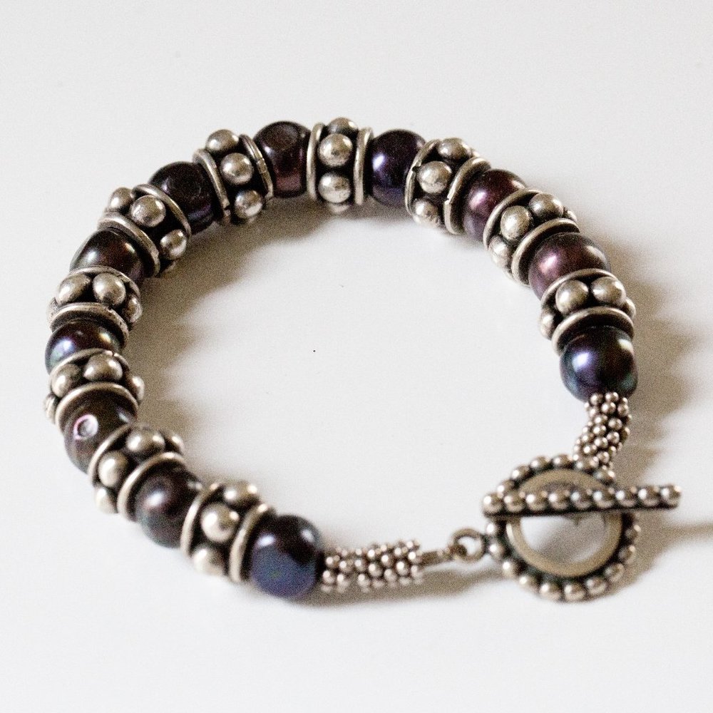 Purple Gemstone Sterling Silver Vintage Bracelet